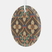 Indonesische Batik mit Pflanze: Unterschiedliche M Ornament Aus Glas (Vorderseite links)