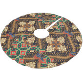 Indonesische Batik mit Pflanze: Unterschiedliche M Polyester Weihnachtsbaumdecke (Schrägansicht)