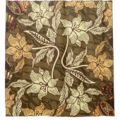 indonesische Batik-Motive mit Flora- und Fauna-Flo Duschvorhang (Vorderseite)