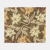 indonesische Batik-Motive mit Flora- und Fauna-Flo Fleecedecke (Vorderseite (Horizontal))