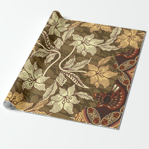 indonesische Batik-Motive mit Flora- und Fauna-Flo Geschenkpapier