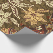 indonesische Batik-Motive mit Flora- und Fauna-Flo Geschenkpapier (Ecke)