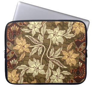 indonesische Batik-Motive mit Flora- und Fauna-Flo Laptopschutzhülle