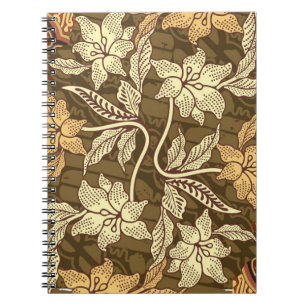 indonesische Batik-Motive mit Flora- und Fauna-Flo Notizblock
