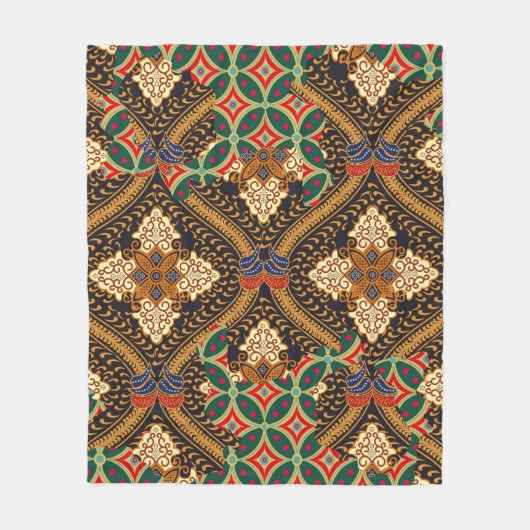 indonesische Batik-Motive mit sehr markantem Plan Fleecedecke (Vorderseite)