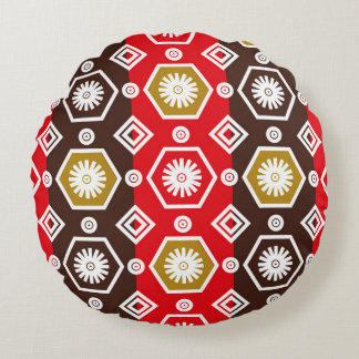 indonesische Batik-Motive mit sehr markantem Plan Rundes Kissen