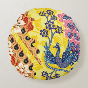 indonesische Batik-Motive mit sehr markantem Plan Rundes Kissen