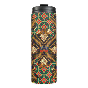 indonesische Batik-Motive mit sehr markantem Plan Thermosbecher