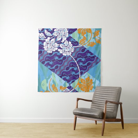 indonesische Batik-Motive mit sehr markantem Plan Wandteppich (Beispiel (Horizontal))