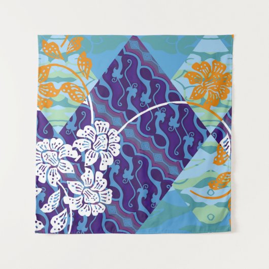 indonesische Batik-Motive mit sehr markantem Plan Wandteppich (Vorderseite)