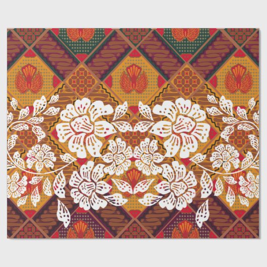 indonesische Batik-Motive mit sehr unterschiedlich Geschenkpapier (Flach)