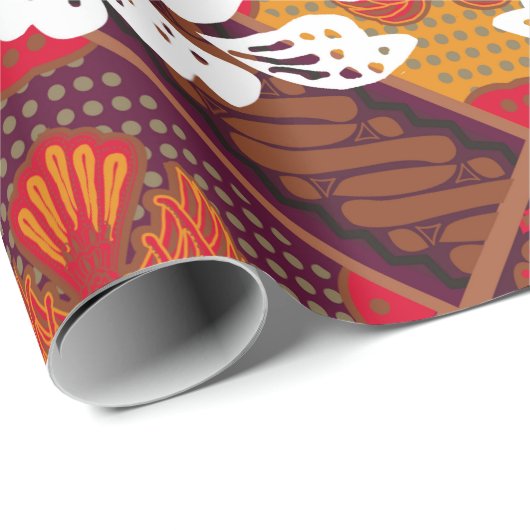 indonesische Batik-Motive mit sehr unterschiedlich Geschenkpapier (Rolleneckpunkt)