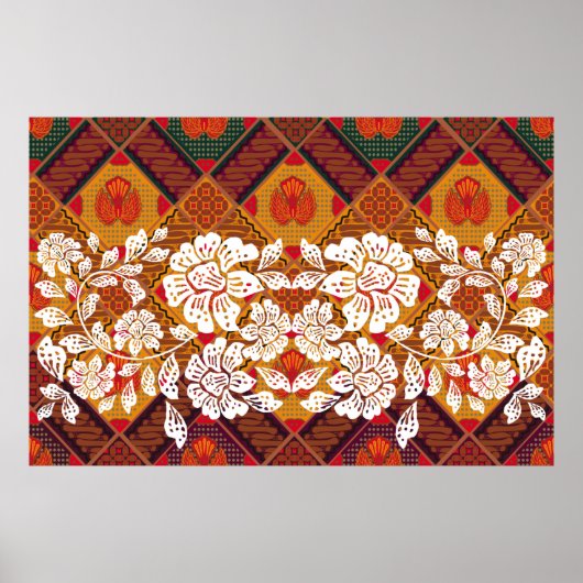 indonesische Batik-Motive mit sehr unterschiedlich Poster (Vorne)