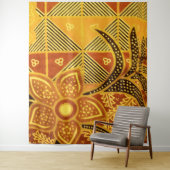 Indonesische Brown Batik Floral Wall Tapestes Wandteppich (Beispiel)