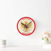 indonesische Emblem-Circle-Form Runde Wanduhr (Zuhause)