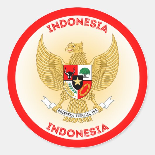indonesische Emblem-Circle-Form Runder Aufkleber (Vorderseite)