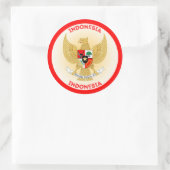 indonesische Emblem-Circle-Form Runder Aufkleber (Tasche)