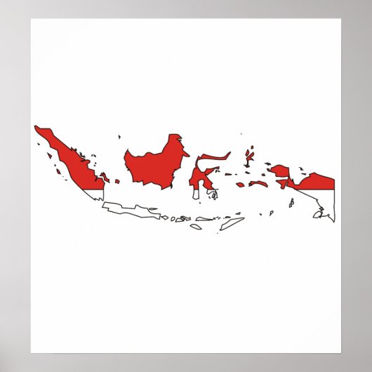 Indonesische Flag-Karte Poster (Vorne)