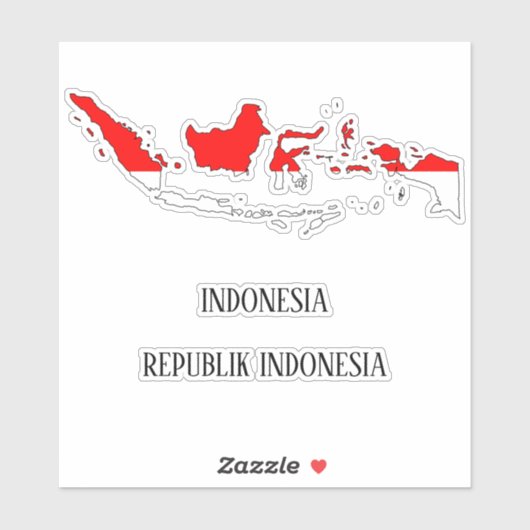 Indonesische Flagge Aufkleber (Blatt)