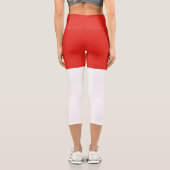 Indonesische Flagge Capri Leggings (Rückseite)