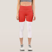 Indonesische Flagge Capri Leggings (Vorderseite)