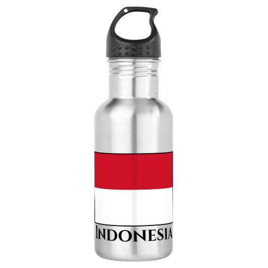 Indonesische Flagge Edelstahlflasche (Vorderseite)