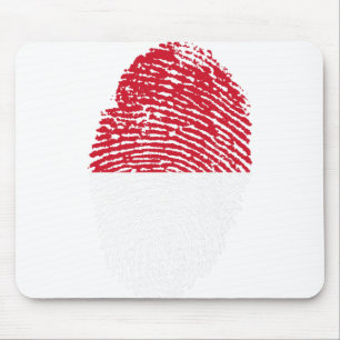 indonesische Flagge Fingerprint Landespreis Mousepad