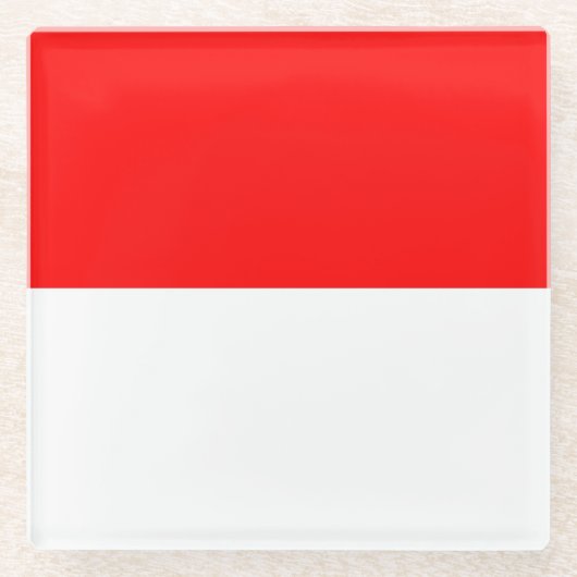 Indonesische Flagge Glasuntersetzer (Vorderseite)