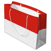 Indonesische Flagge Große Geschenktüte (Rückseite Schrägansicht)