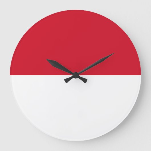 Indonesische Flagge Große Wanduhr (Vorderseite)