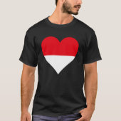 Indonesische Flagge Herz Indonesien Geschenke Lieb T-Shirt (Vorderseite)