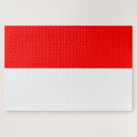 Indonesische Flagge (Indonesien) Puzzle<br><div class="desc">Dieses Design zeigt die Nationalflagge von Indonesien, ein Inselstaat in Südostasien und Ozeanien, zwischen dem Indischen und Pazifischen Ozean. Es ist derzeit das vierzehntgrößte Land der Welt nach Landfläche und ist Zuhause für fast 300 Millionen Menschen, was es zum viertbevölkerungsreichsten Land der Welt macht. Es besteht aus 34 Provinzen. Die...</div>