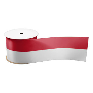 Indonesische Flagge - Indonesien - Reise, Urlaub/S Satinband