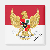 indonesische Flagge & Indonesien - Urlaub /Sportfa Magnet (Vorne)