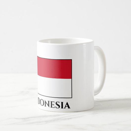 Indonesische Flagge Kaffeetasse (VorderseiteRechts)