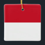 Indonesische Flagge Keramikornament<br><div class="desc">Anpassbare World Flag Produkte - Bitte fühlen Sie sich frei,  Ihren eigenen Text hinzuzufügen.</div>