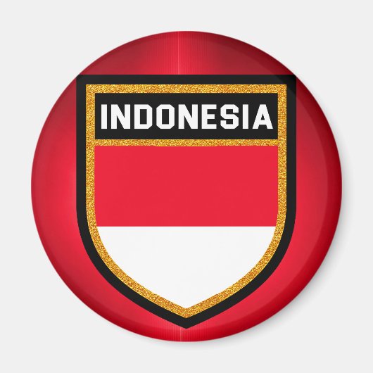 Indonesische Flagge Magnet (Vorne)