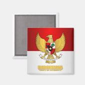 Indonesische Flagge mit COA Magnet (Vorderseite/Rückseite)
