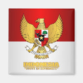 Indonesische Flagge mit COA Magnet (Vorne)