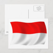 Indonesische Flagge Postkarte (Vorne/Hinten)