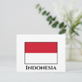Indonesische Flagge Postkarte (Stehend Vorderseite)