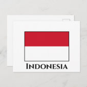 Indonesische Flagge Postkarte (Vorne/Hinten)