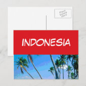 Indonesische Flagge Postkarte (Vorne/Hinten)