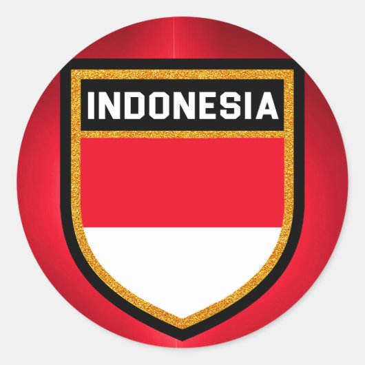 Indonesische Flagge Runder Aufkleber (Vorderseite)