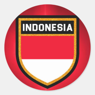 Indonesische Flagge Runder Aufkleber