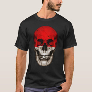 Indonesische Flagge Skull Indonesische Roots Proud T-Shirt