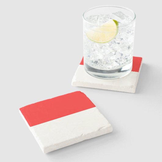 Indonesische Flagge Steinuntersetzer (Seitenansicht)