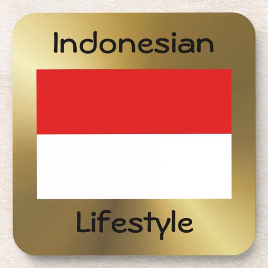 Indonesische Flagge+Text-Untersetzer Untersetzer (Vorderseite)