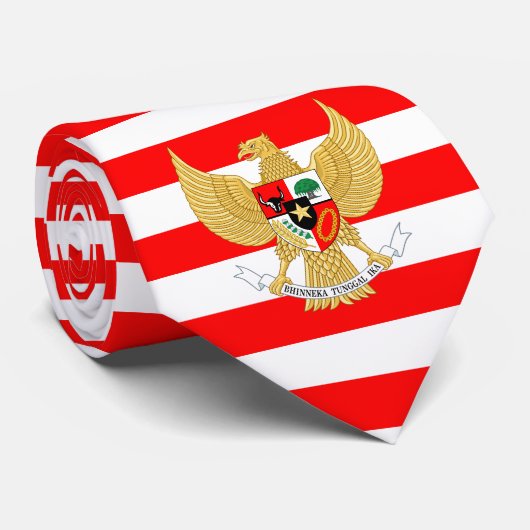 Indonesische Flagge und Nationalemblem, Indonesien Krawatte (Gerollt)