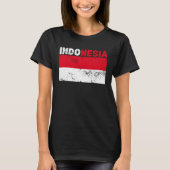Indonesische Flagge Vintag T-Shirt (Vorderseite)